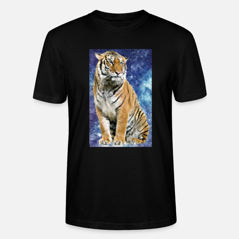 Tiger Polygon - Stanley/Stella Unisex Bio-T-Shirt CRAFTER - Schwarz