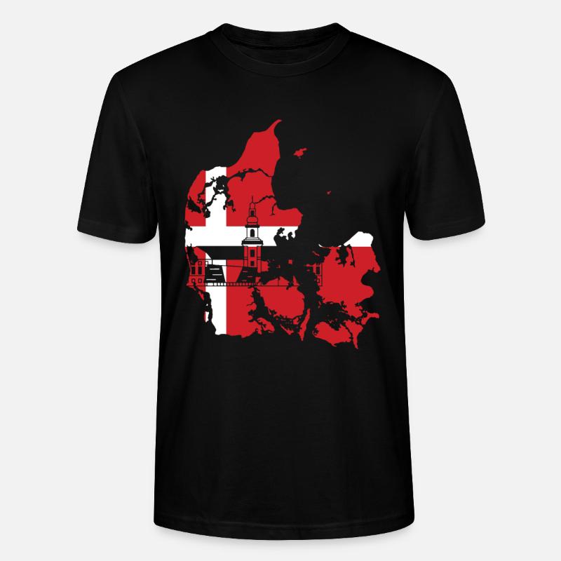 Drapeau du Danemark - T-shirt bio CRAFTER Stanley Stella Unisexe - noir