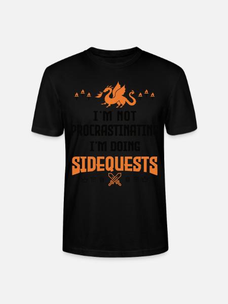 Jeg er ikke procrastinating - Jeg gør Side Quests - - Stanley Stella CRAFTER unisex økologisk-T-shirt - sort