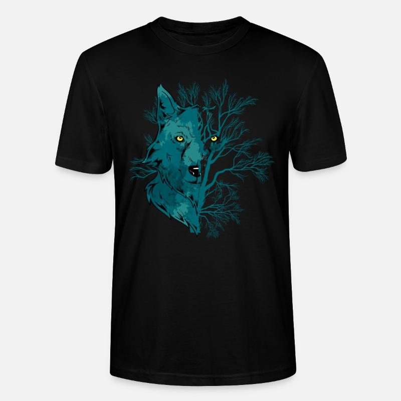 Heulender Wolf Mondlicht Wolf - Stanley/Stella Unisex Bio-T-Shirt CRAFTER - Schwarz