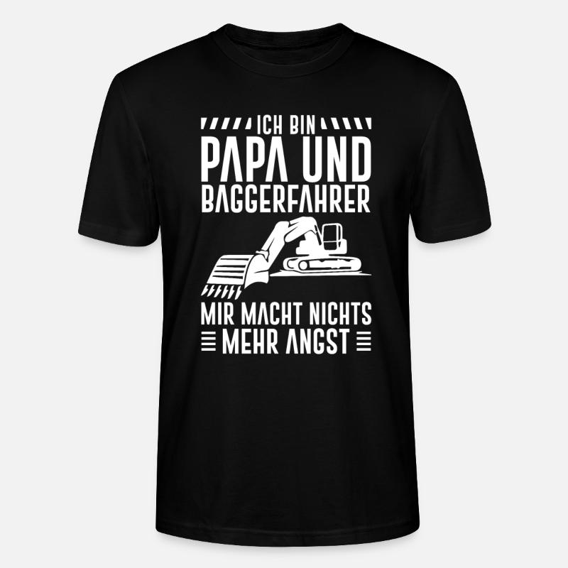 Bauarbeiter Bagger Geschenk Baggerfahrer - Stanley/Stella Unisex Bio-T-Shirt CRAFTER - Schwarz