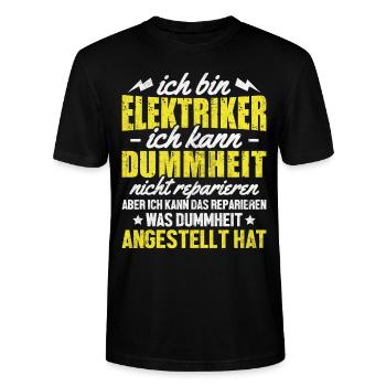 Elektriker. - Stanley/Stella Unisex Bio-T-Shirt CRAFTER - Schwarz - Vorne - Alina (178cm) & Michal (187cm)