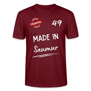 Saumur - Stanley/Stella Unisex Bio-T-Shirt CRAFTER - Burgunderrot - Vorne - Alina (178cm) & Michal (187cm)