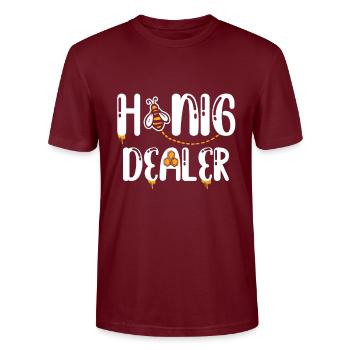 Honig Dealer - Stanley/Stella Unisex Bio-T-Shirt CRAFTER - Burgunderrot - Vorne - Alina (178cm) & Michal (187cm)