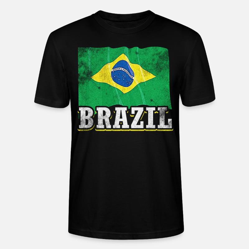 Drapeau du Brésil - T-shirt bio CRAFTER Stanley Stella Unisexe - noir