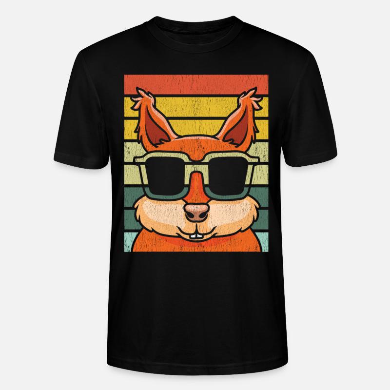 Eichhörnchen mit Sonnenbrille - Stanley/Stella Unisex Bio-T-Shirt CRAFTER - Schwarz