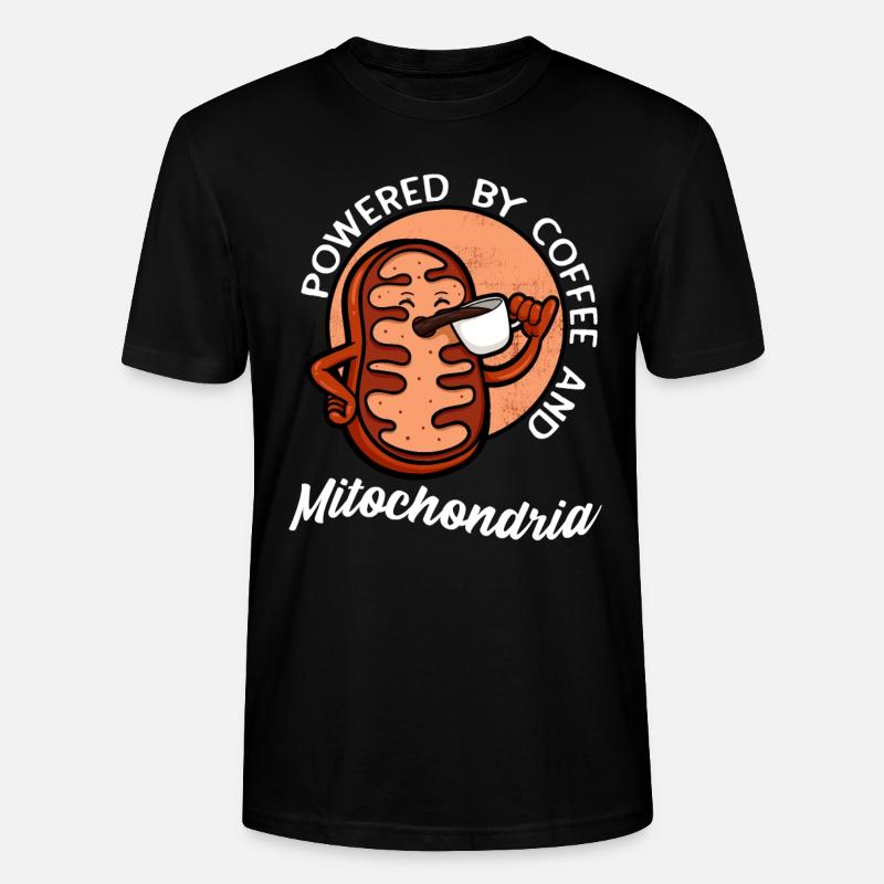 Powered By Coffee And Mitochondria - T-shirt bio CRAFTER Stanley Stella Unisexe - noir