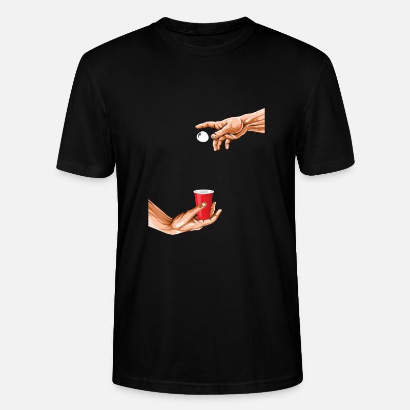 2 mains Beer Pong - T-shirt bio CRAFTER Stanley Stella Unisexe - noir