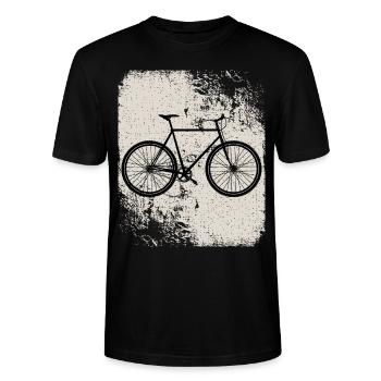 Bicycle Vintage Style - Bicycle Motif - Stanley/Stella CRAFTER Unisex Organic T-Shirt - black - Front - Alina (178cm) & Michal (187cm)