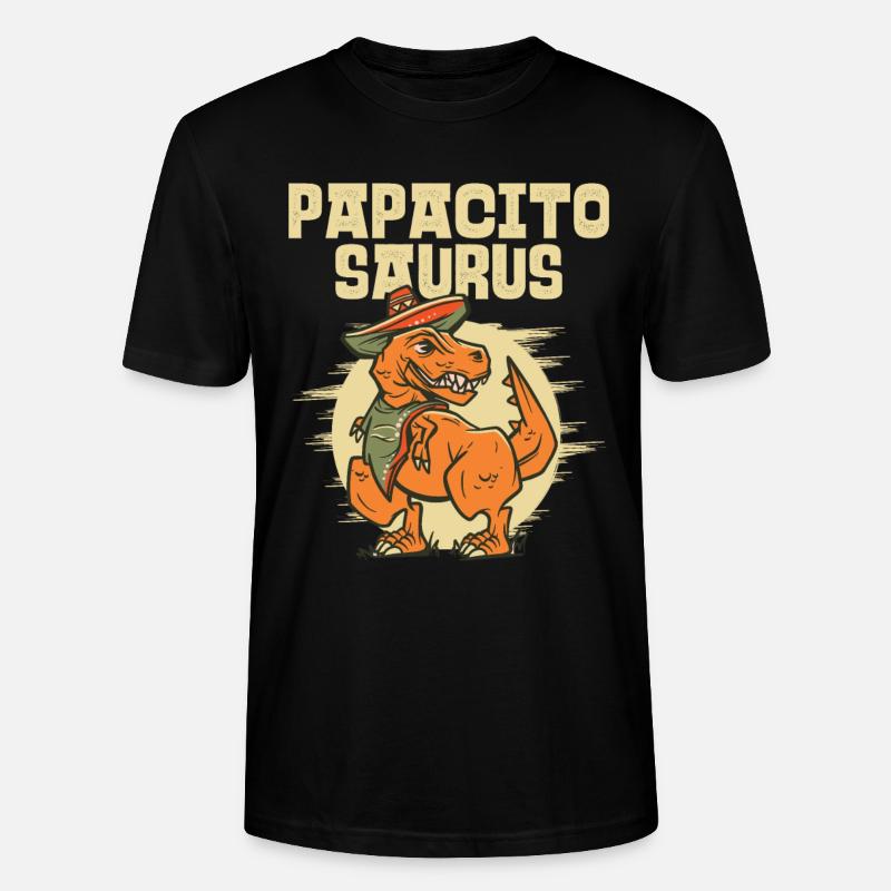 Papacito Saurus Papà T rex Regalo Dinosaurio - T-shirt bio CRAFTER Stanley Stella Unisexe - noir