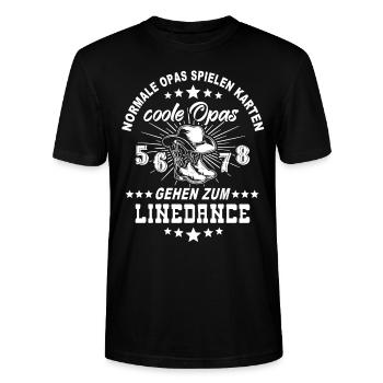 Line dance Opa Westerntanz Linedance - Stanley/Stella Unisex Bio-T-Shirt CRAFTER - Schwarz - Vorne - Alina (178cm) & Michal (187cm)