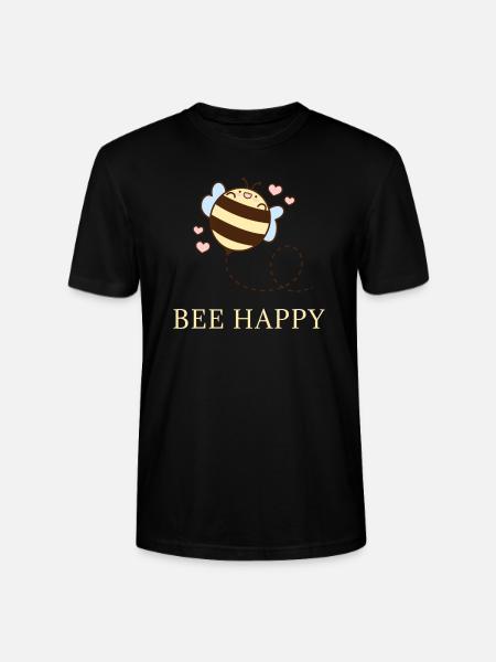 Bee Happy Bees Design - Stanley/Stella CRAFTER Unisex Organic T-Shirt - black