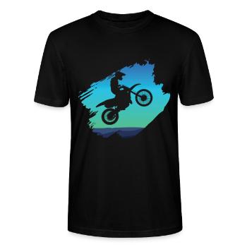 Motocross-Dirtbike - Stanley/Stella Unisex Bio-T-Shirt CRAFTER - Schwarz - Vorne - Alina (178cm) & Michal (187cm)