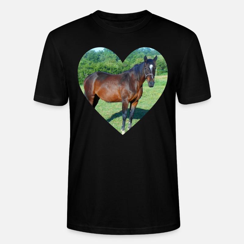 Conception du coeur de cheval - T-shirt bio CRAFTER Stanley Stella Unisexe - noir