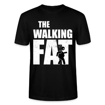 The walking fat fat fat man running men - Stanley/Stella CRAFTER Unisex Organic T-Shirt - black - Front - Alina (178cm) & Michal (187cm)