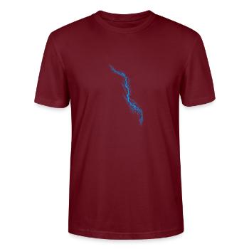 Blue Lightning Personalizable Thunderstorm Current - Stanley/Stella CRAFTER Unisex Organic T-Shirt - burgundy - Front - Alina (178cm) & Michal (187cm)