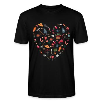 Gartenliebe Garten Gärtner Gärtnerin Kleingarten - Stanley/Stella Unisex Bio-T-Shirt CRAFTER - Schwarz - Vorne - Alina (178cm) & Michal (187cm)
