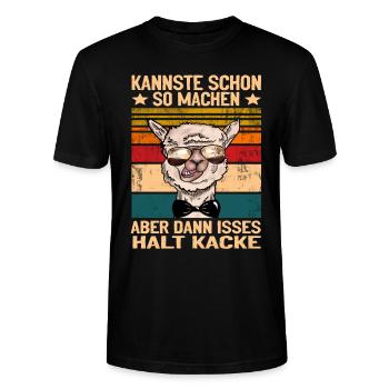 Cooles Alpaka llama Sonnenbrille Meinung Vintage - Stanley/Stella Unisex Bio-T-Shirt CRAFTER - Schwarz - Vorne - Alina (178cm) & Michal (187cm)