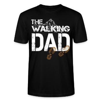 La marche de papa randonnée randonnée - T-shirt bio CRAFTER Stanley Stella Unisexe - noir - Devant - Alina (178cm) & Michal (187cm)