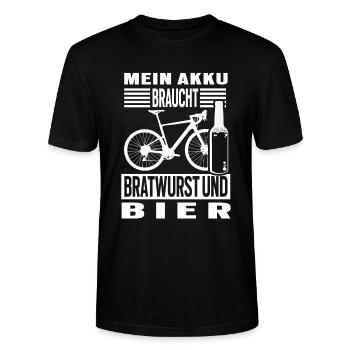 Fahrrad Bratwurst und Bier Radtour Grillen - Stanley/Stella Unisex Bio-T-Shirt CRAFTER - Schwarz - Vorne - Alina (178cm) & Michal (187cm)