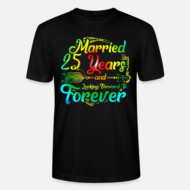 25e anniversaire de mariage - T-shirt bio CRAFTER Stanley Stella Unisexe - noir