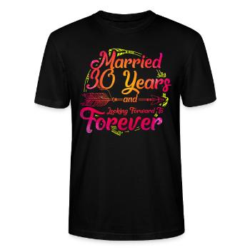 30. Hochzeitstag - Stanley/Stella Unisex Bio-T-Shirt CRAFTER - Schwarz - Vorne - Alina (178cm) & Michal (187cm)