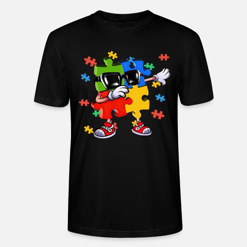 Dabbing Puzzle Piece - Stanley/Stella Unisex Bio-T-Shirt CRAFTER - Schwarz