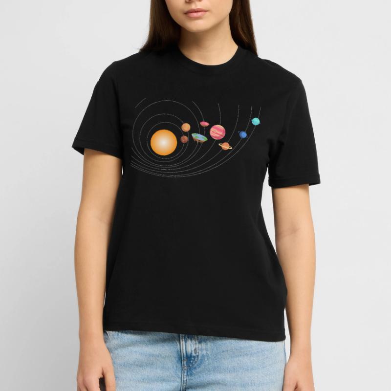 Outer Space Funny Flat Earth Science Planets Stanley/Stella Unisex Bio-T-Shirt CRAFTER