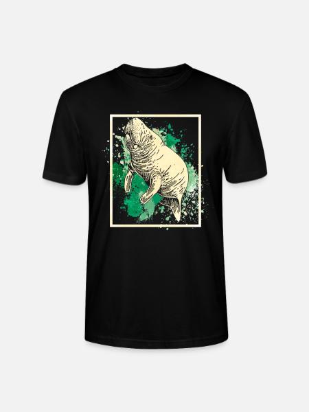 manatee - Stanley/Stella CRAFTER Unisex Organic T-Shirt - black