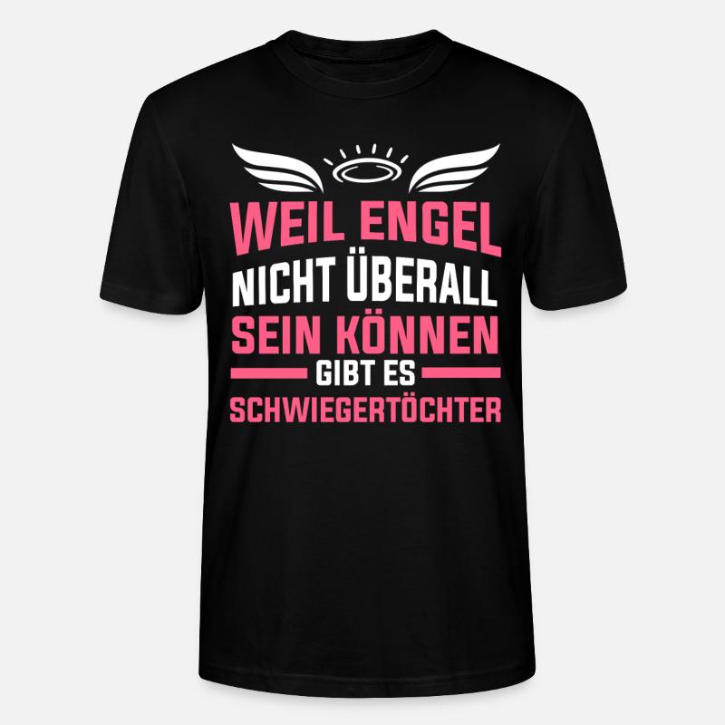 Schwiegertochter Engel Geschenk - Stanley/Stella Unisex Bio-T-Shirt CRAFTER - Schwarz