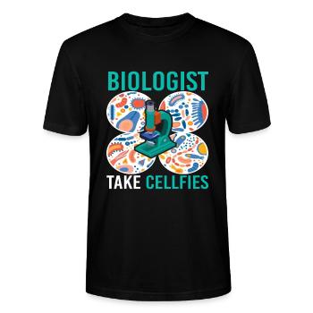 Biologist Take Cellfies Microbiologie - T-shirt bio CRAFTER Stanley Stella Unisexe - noir - Devant - Alina (178cm) & Michal (187cm)