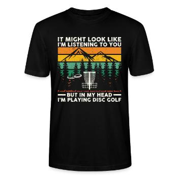 Discgolf | Discgolfer Discgolfspieler Geschenk - Stanley/Stella Unisex Bio-T-Shirt CRAFTER - Schwarz - Vorne - Alina (178cm) & Michal (187cm)