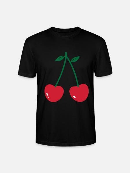 cherry - Stanley/Stella CRAFTER Unisex Organic T-Shirt - black
