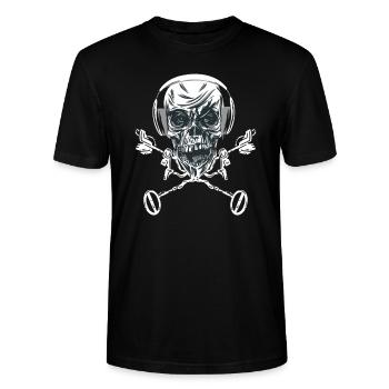 Sondengänger Zubehör Skeleton Metallsuchgerät - Stanley/Stella Unisex Bio-T-Shirt CRAFTER - Schwarz - Vorne - Alina (178cm) & Michal (187cm)