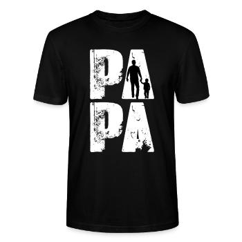 Fête des pères - T-shirt bio CRAFTER Stanley Stella Unisexe - noir - Devant - Alina (178cm) & Michal (187cm)