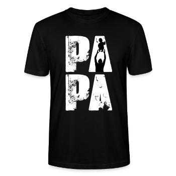 Fête des pères - T-shirt bio CRAFTER Stanley Stella Unisexe - noir - Devant - Alina (178cm) & Michal (187cm)
