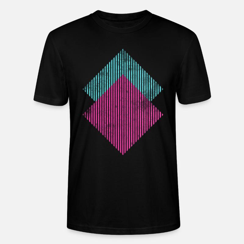 Bunte Retro Formen - Stanley/Stella Unisex Bio-T-Shirt CRAFTER - Schwarz