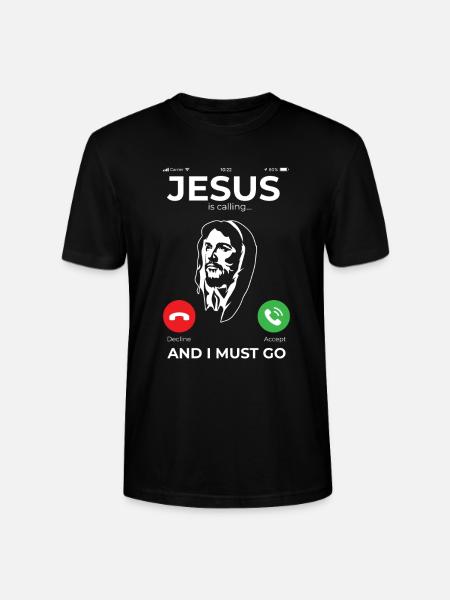 Jesus Catholic Christian Gift - Stanley/Stella CRAFTER Unisex Organic T-Shirt - black