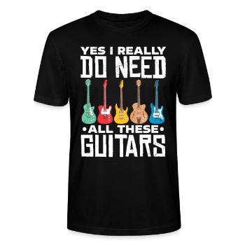 guitars - Stanley/Stella CRAFTER Unisex Organic T-Shirt - black - Front - Alina (178cm) & Michal (187cm)