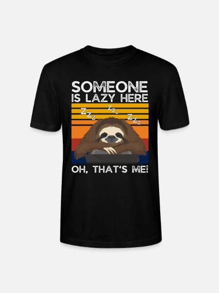 Sloth Lazy Funny Saying Gift - Stanley/Stella CRAFTER Unisex Organic T-Shirt - black
