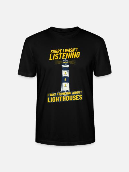 Lighthouse Seaside thinking about lighthouses - Stanley/Stella CRAFTER Unisex Organic T-Shirt - black