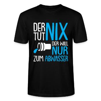 Abwassertechnik Kläranlage Abwasser - Stanley/Stella Unisex Bio-T-Shirt CRAFTER - Schwarz - Vorne - Alina (178cm) & Michal (187cm)