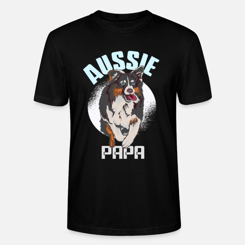 Aussie Papa Australian Shepherd Geschenk - Stanley/Stella Unisex Bio-T-Shirt CRAFTER - Schwarz