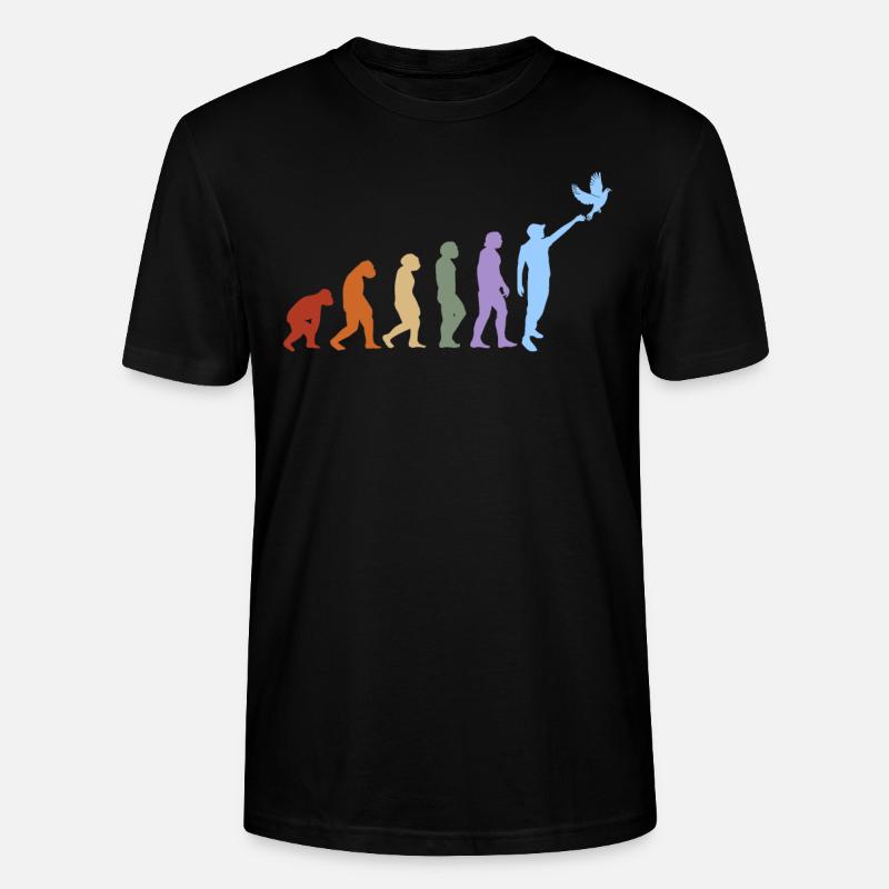 Taubenzüchter Taubensport Brieftauben Evolution - Stanley/Stella Unisex Bio-T-Shirt CRAFTER - Schwarz