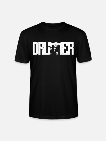 Drummer Silhouette Drummer drums - Stanley/Stella CRAFTER Unisex Organic T-Shirt - black