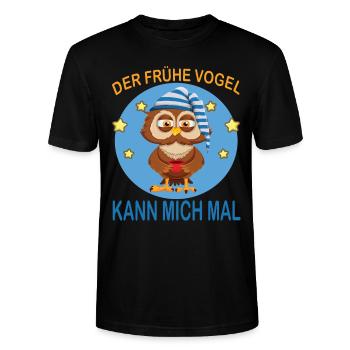 Oiseau précoce peut me faire une fois hibou café muffins matinaux - T-shirt bio CRAFTER Stanley Stella Unisexe - noir - Devant - Alina (178cm) & Michal (187cm)