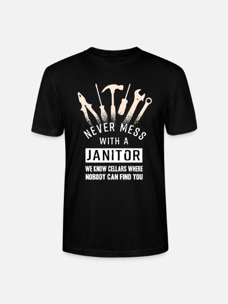 Sjov vicevært skole pedel vicevært - Stanley Stella CRAFTER unisex økologisk-T-shirt - sort