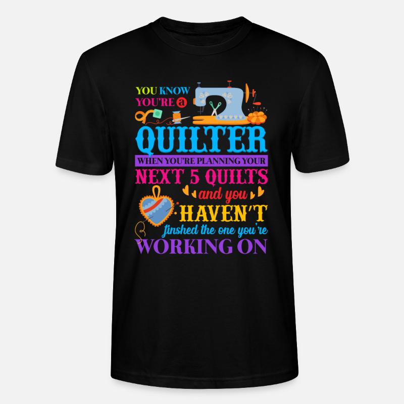 Quilter Sewing Machine - Stanley/Stella Unisex Bio-T-Shirt CRAFTER - Schwarz