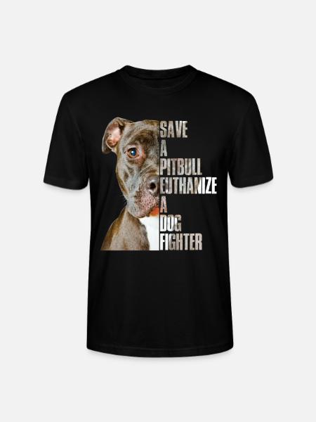 Salva un pitbull un combattente per cani - Maglietta unisex ecologica CRAFTER di Stanley/Stella - nero