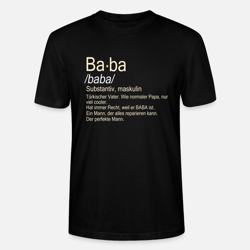 Baba Türkischer Vater Baba hediye - Stanley/Stella Unisex Bio-T-Shirt CRAFTER - Schwarz